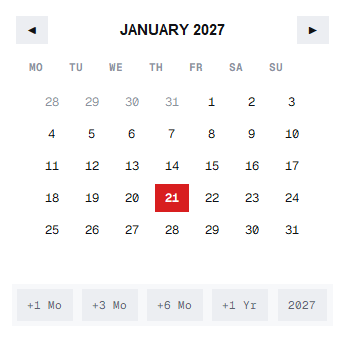 365 Date Wallpaper Natural Datepicker Card by Leavor Studio Light