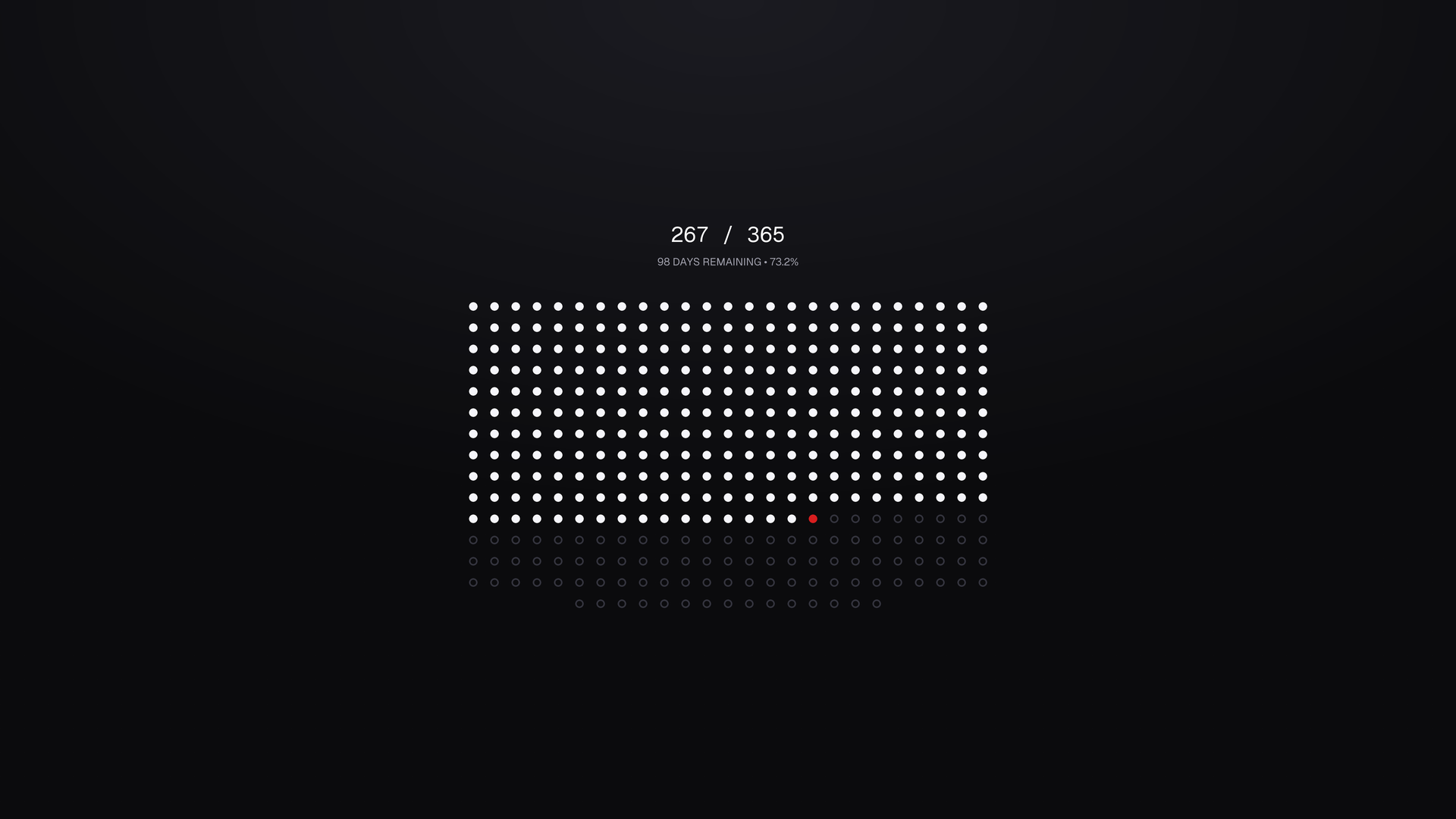 365 by Leavor Studio - Year-in-Dots Date Wallpaper in Dark Spotlight Theme